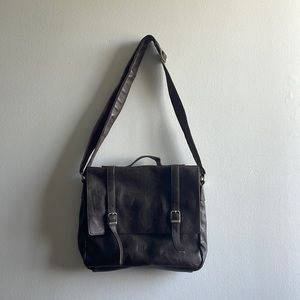 Brown Vegan Leather Crossbody Bag